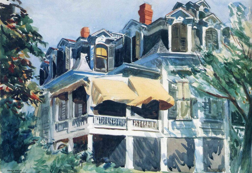 The Mansard Roof (1923) - Edward Hopper Tablo