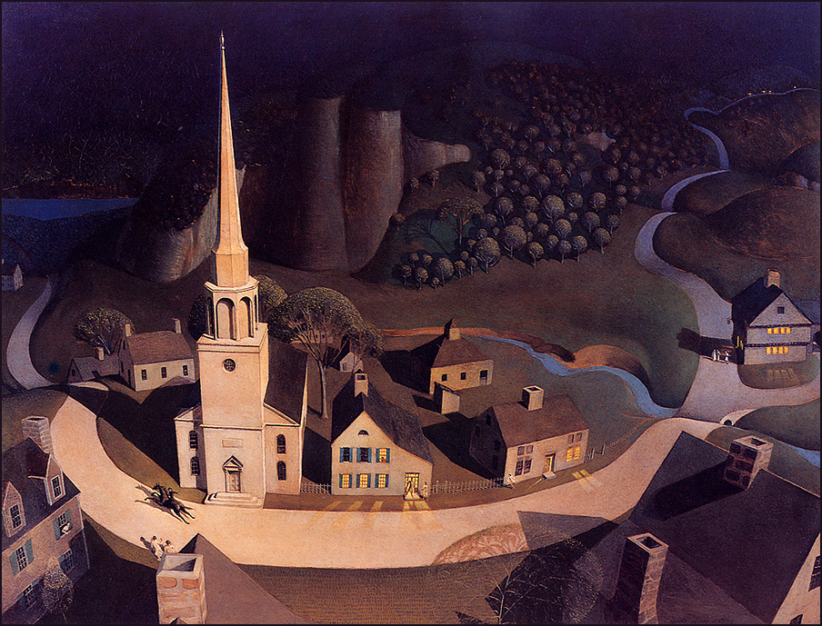 The Midnight Ride of Paul Revere (1931) - Grant Wood Tablo
