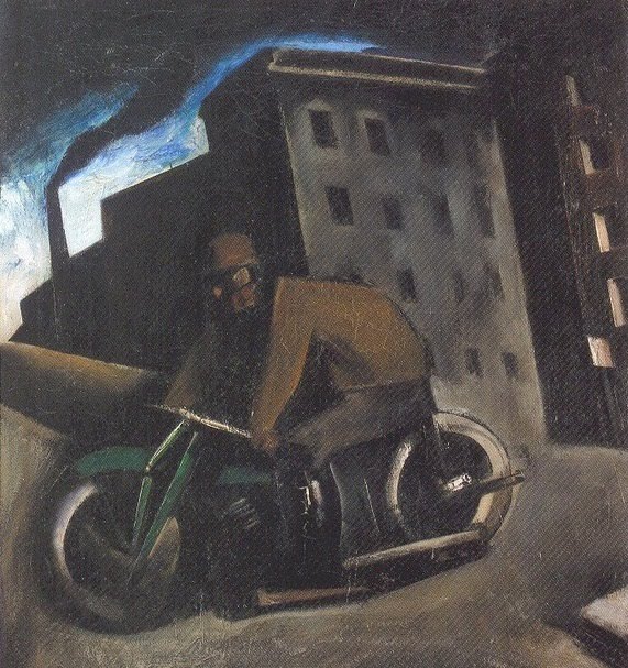 The Motorcyclist (1920) – Mario Sironi Tablo
