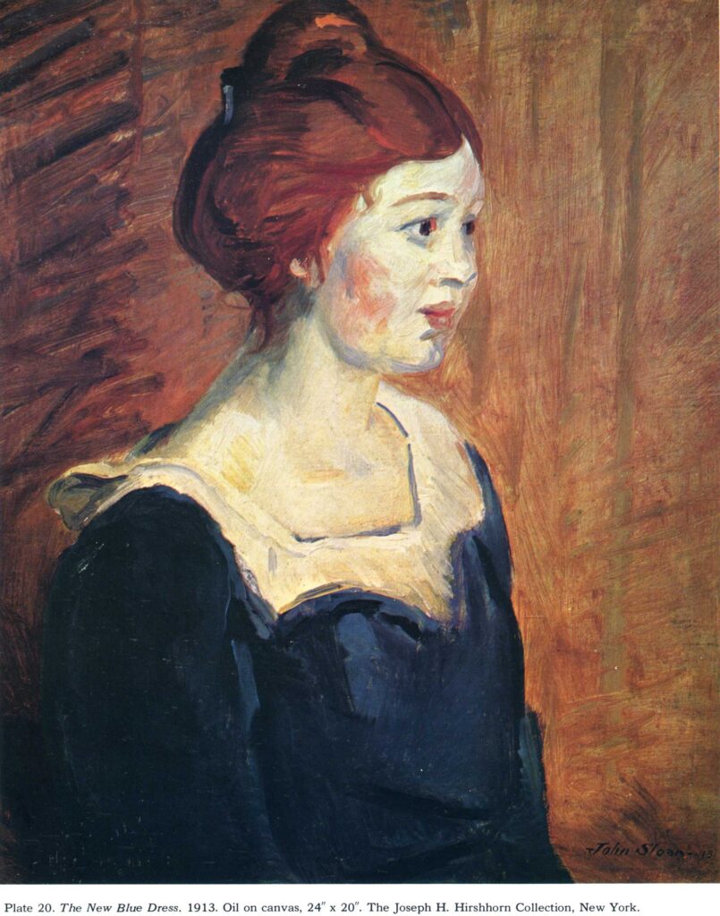 The New Blue Dress (1913) - John French Sloan Tablo