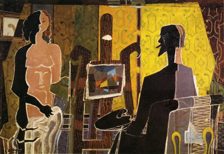 The Painter and His Model (1939) - Georges Braque Tablo