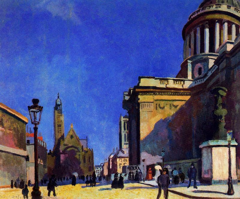 The Pantheon and St. Etienne du Mont (1904) - Raoul Dufy Tablo