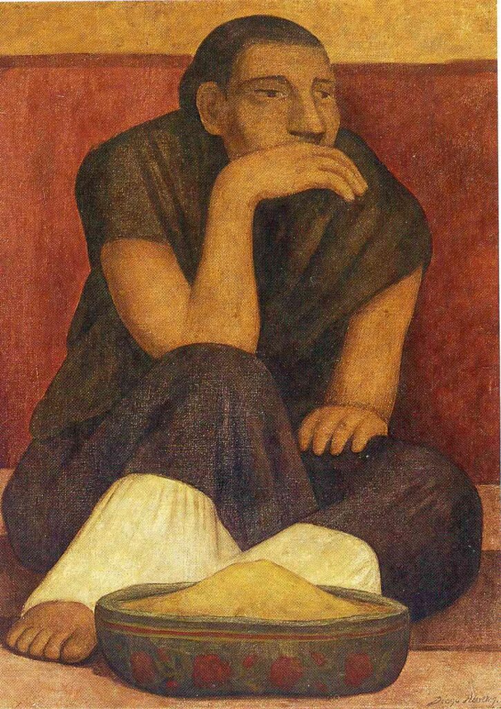 The Pinole Seller (1936) - Diego Rivera Tablo