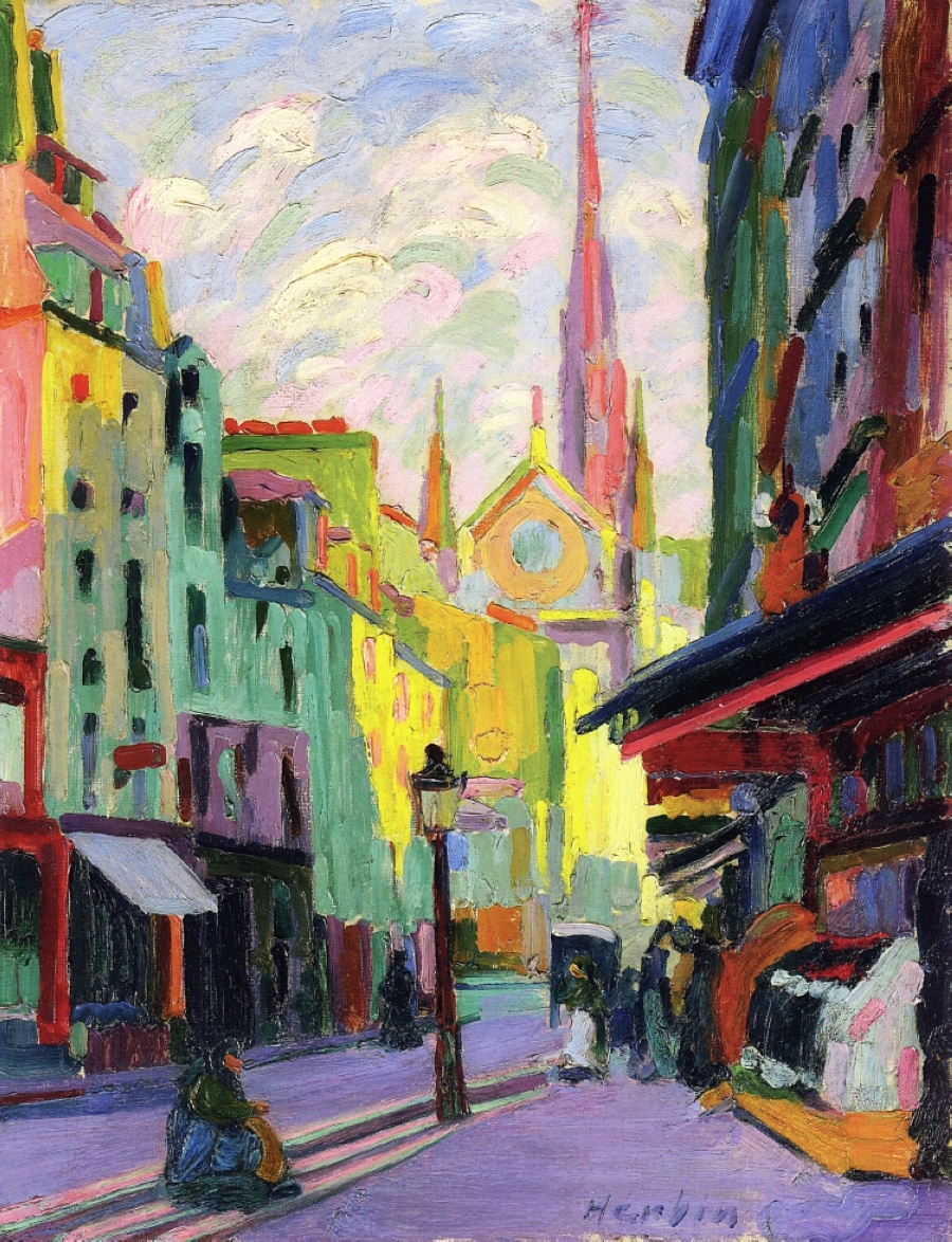 The Place Maubert in Paris (1907) - Auguste Herbin Tablo