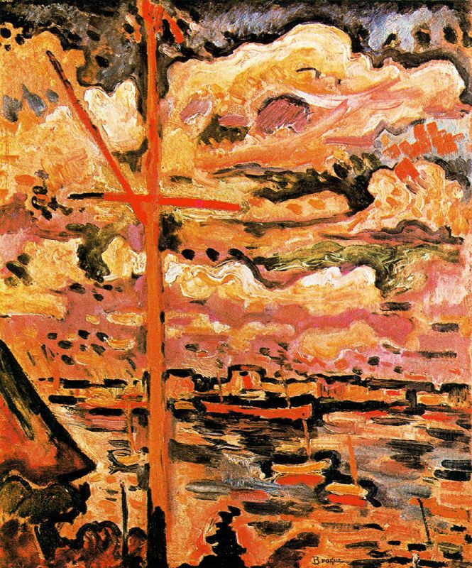 The Port of Antwerp the Mast (1906) - Georges Braque Tablo