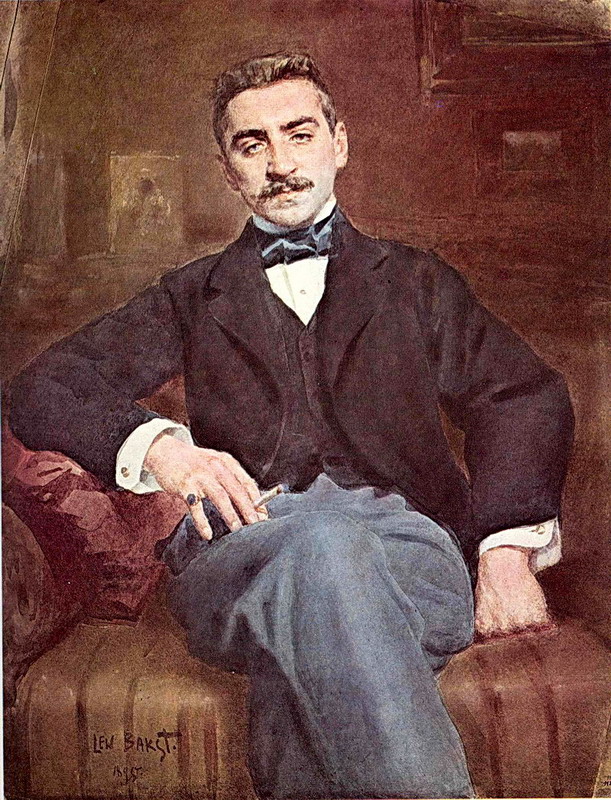 The Portrait of Walter Fedorovich Nuvel – Léon Bakst Tablo