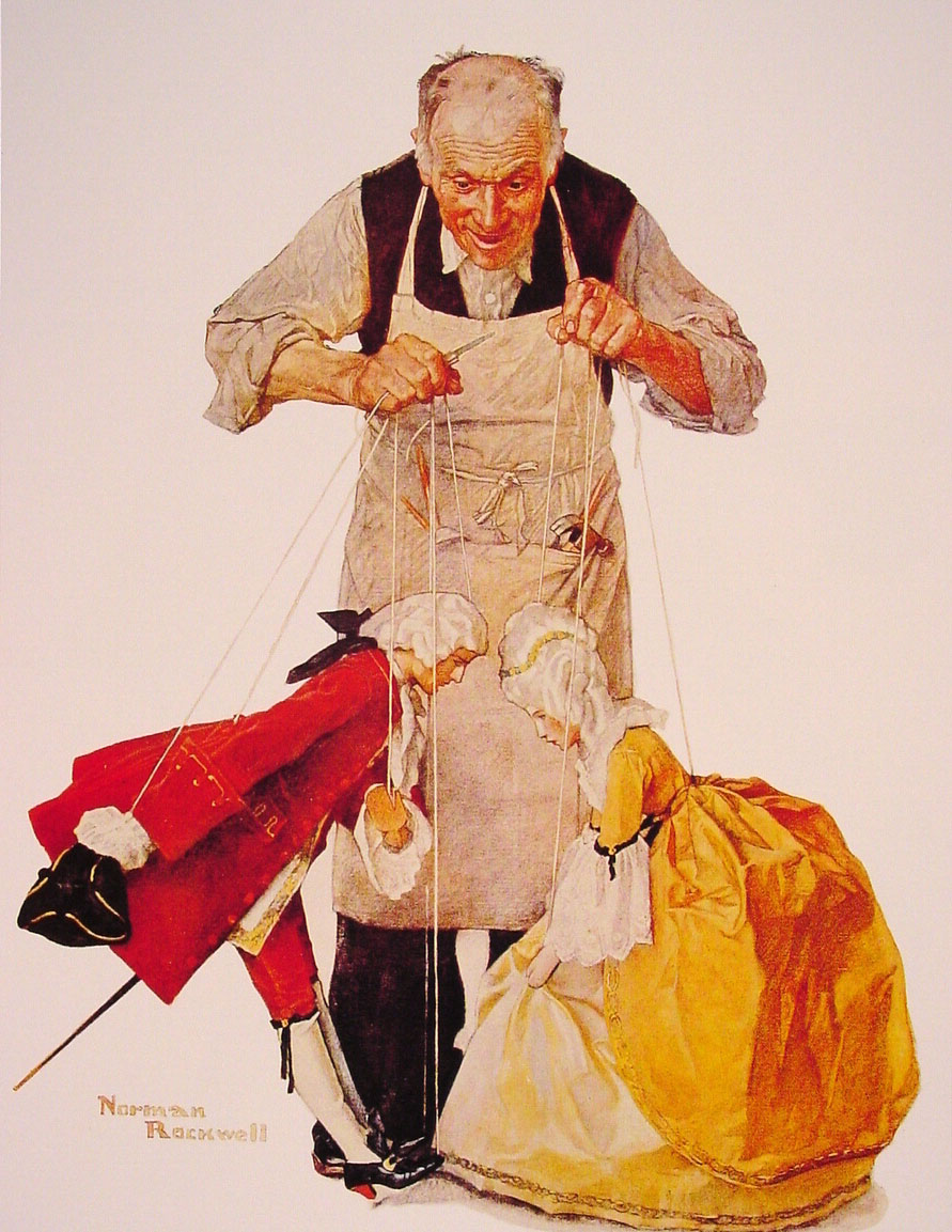 The Puppeteer (1932) - Norman Rockwell Tablo