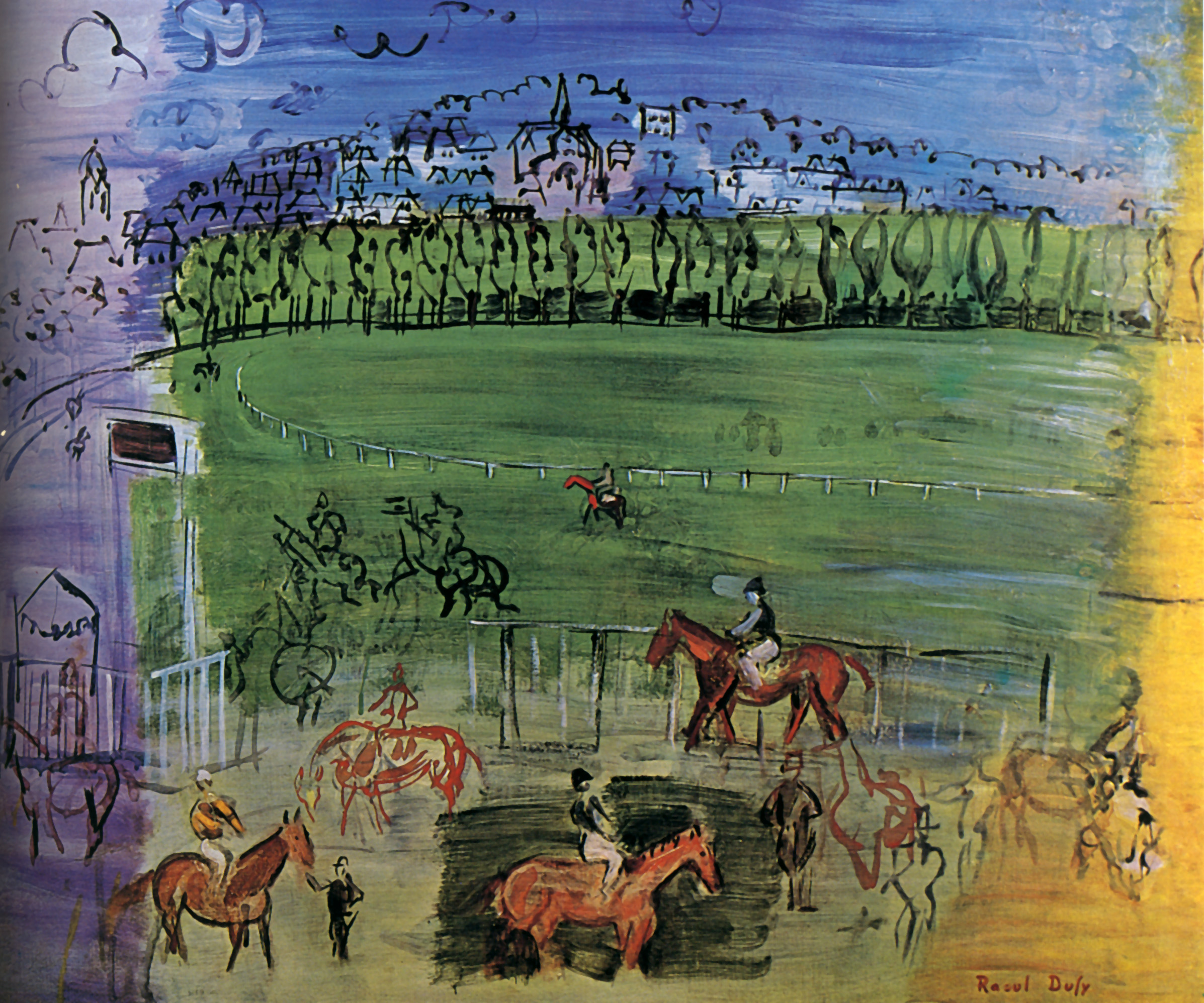 The Racecourse of Deauville (1950) - Raoul Dufy Tablo