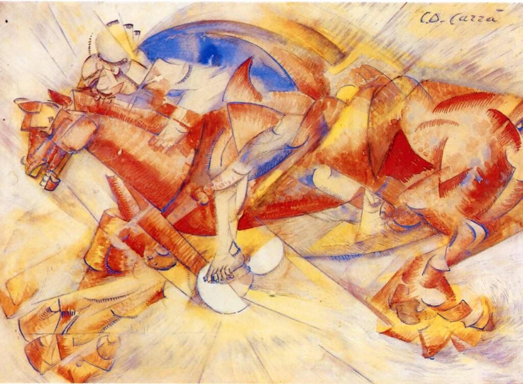The Red Horseman (1913) – Carlo Carrà Tablo