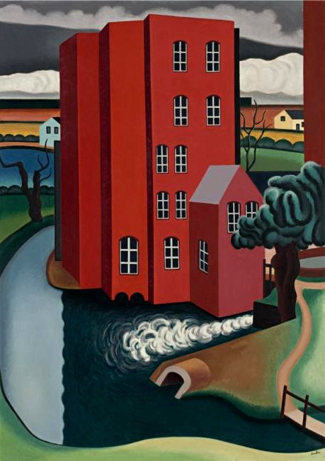 The Red House (1925) - Auguste Herbin Tablo