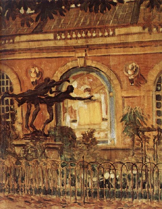The Runners, Luxembourg Gardens, Paris (1924) - Grant Wood Tablo