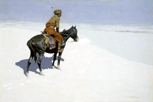 The Scout Friends or Foes (1905) - Frederic Remington Tablo