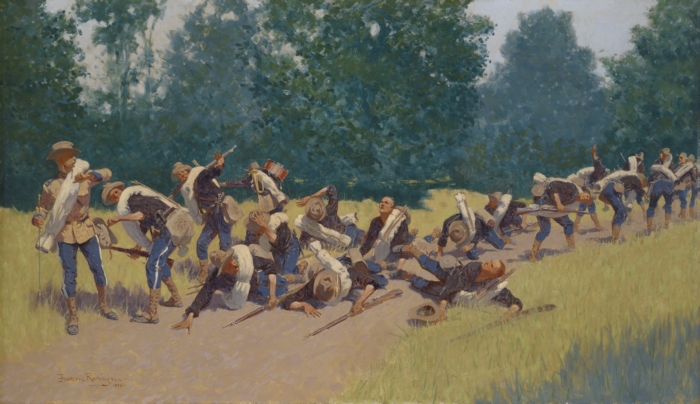 The Scream of Shrapnel at San Juan Hill (1898) - Frederic Remington Tablo