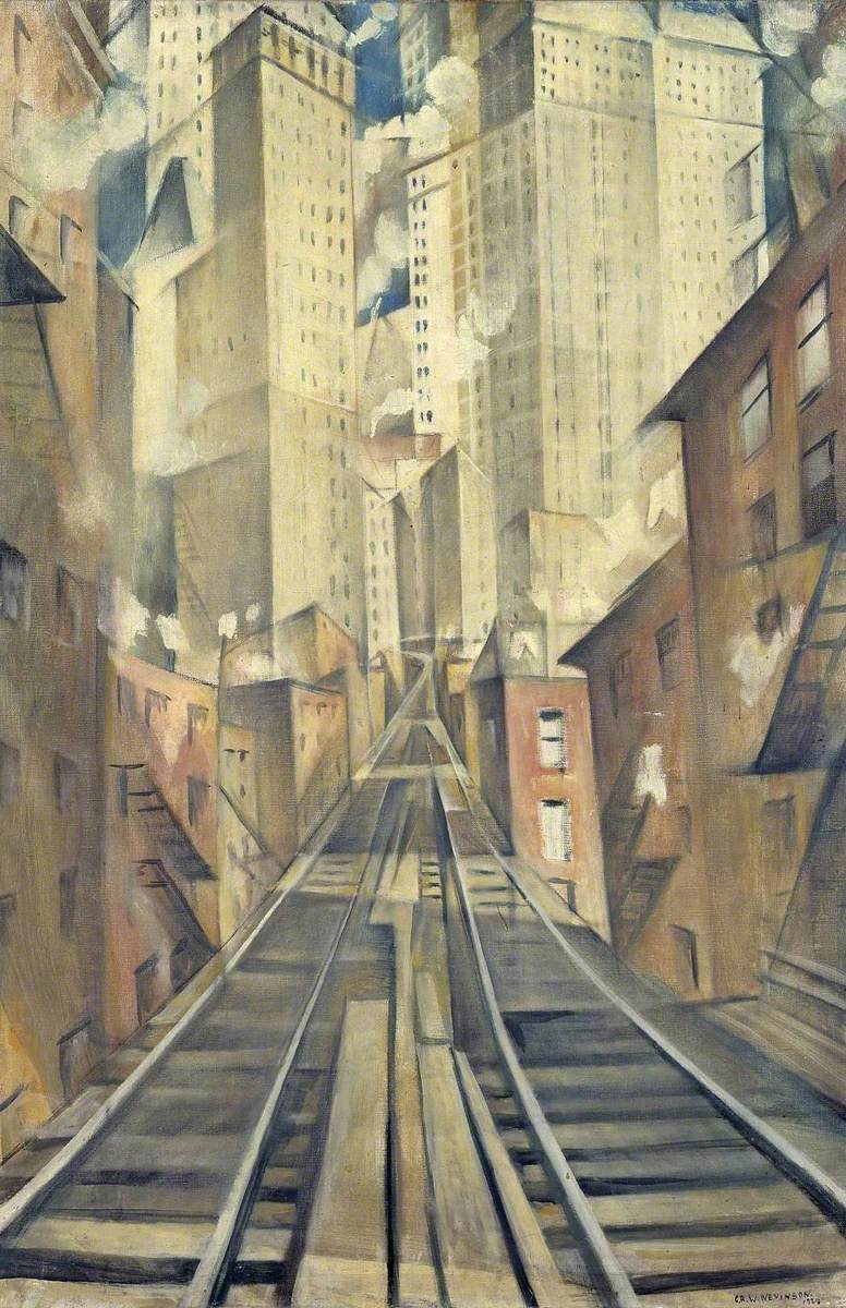The Soul of the Soulless City ('New York An Abstraction') (1920) - C. R. W. Nevinson Tablo