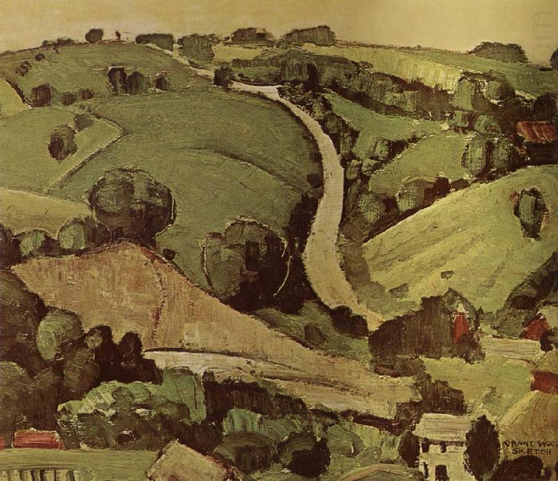 The Stone of Wall 1 (1930) - Grant Wood Tablo