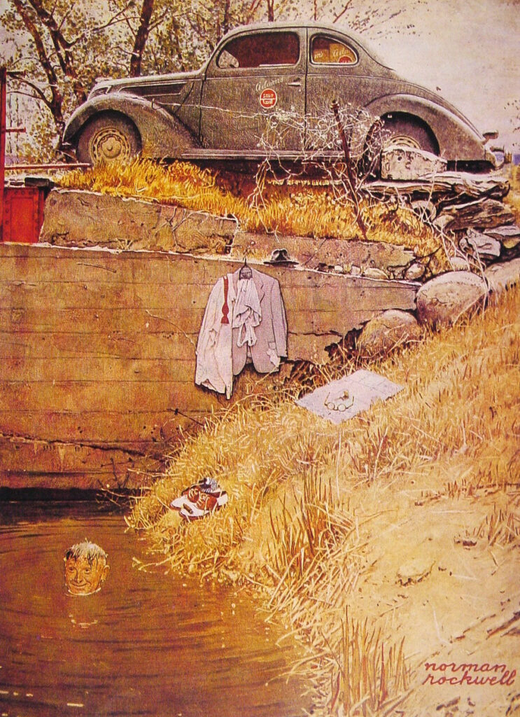 The Swimming Hole (1945) - Norman Rockwell Tablo