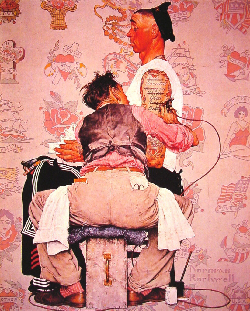 The Tattooist (1944) - Norman Rockwell Tablo