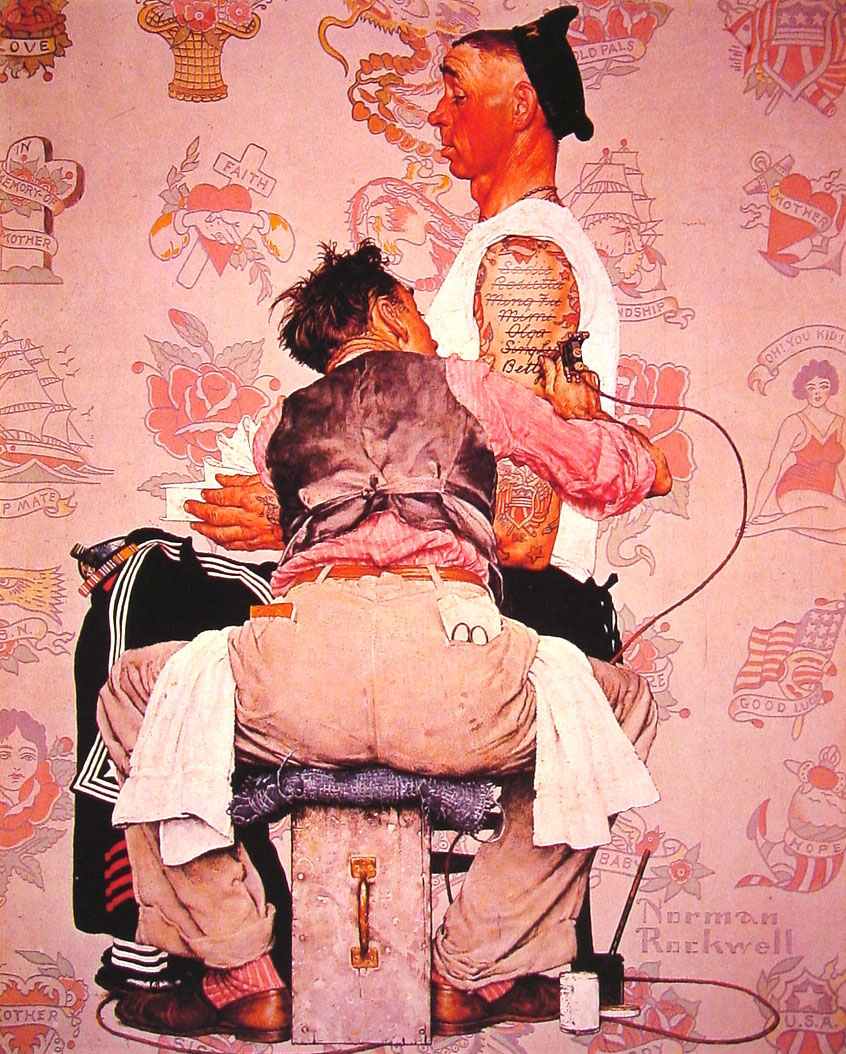 The Tattooist (1944) - Norman Rockwell Tablo