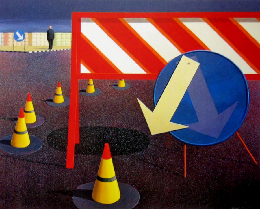 The Tilted Arrow - Jeffrey Smart Tablo