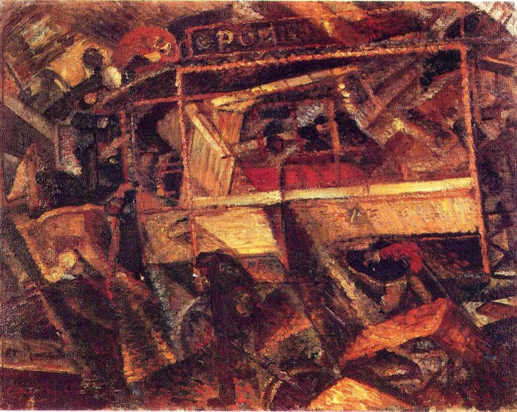 The Tram (1911) - Carlo Carrà Tablo