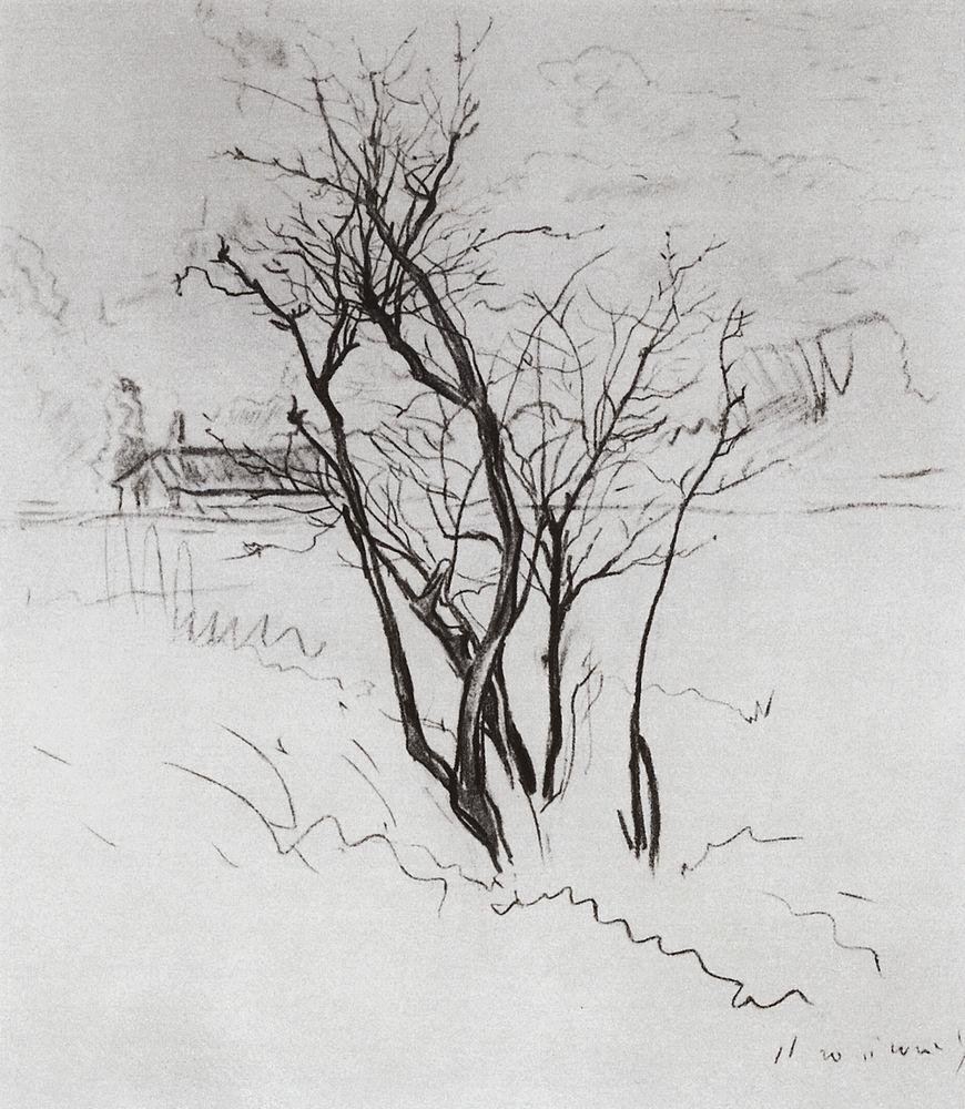 The Tree in the Field (1897) – Konstantin Somov Tablo