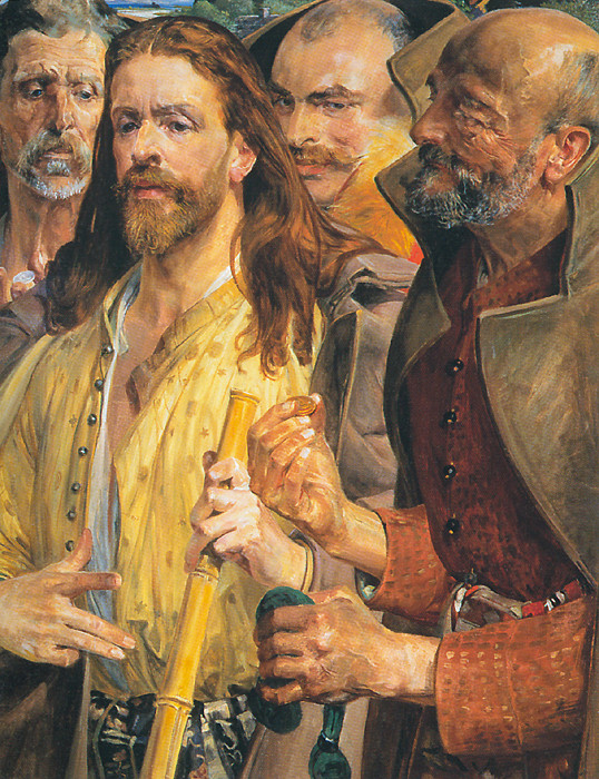 The Tribute Money (triptych) middle - Jacek Malczewski Tablo