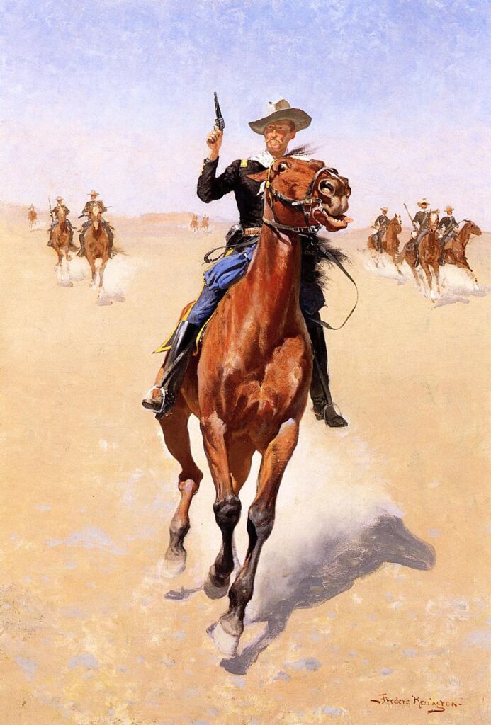 The Trooper (1892) - Frederic Remington Tablo