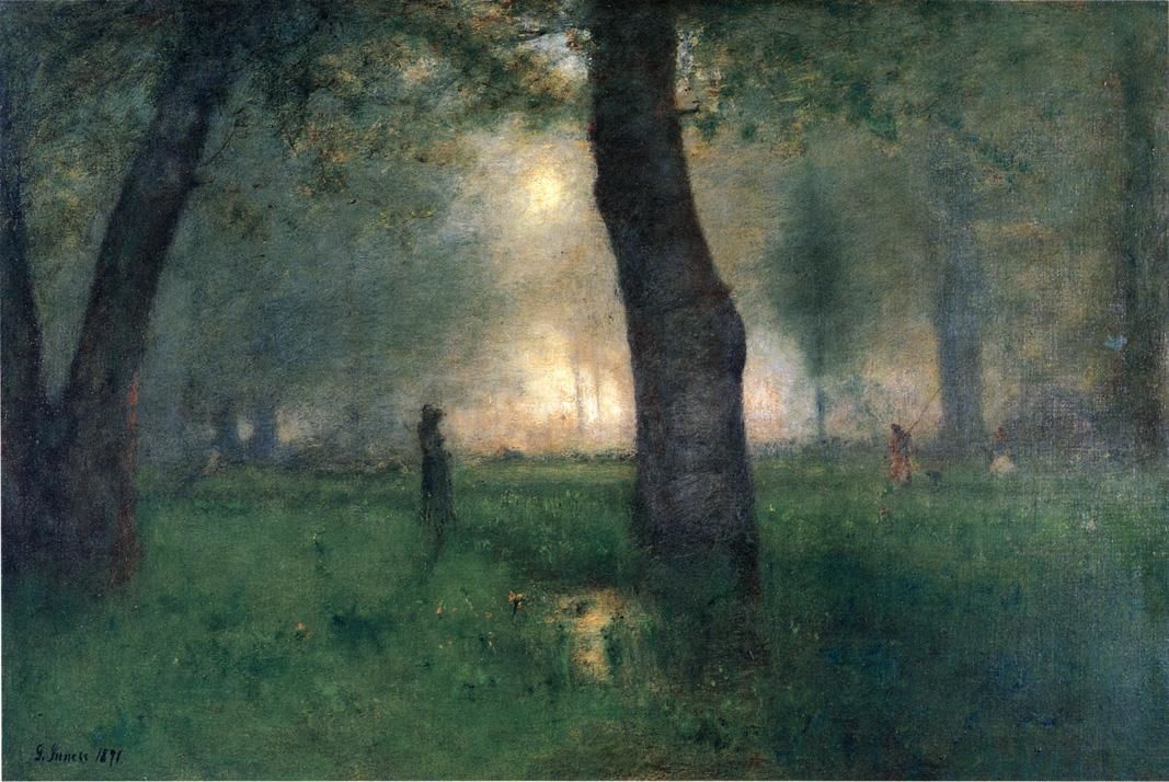The Trout Brook - George Inness Tablo