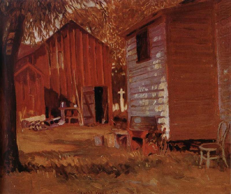 The Usual Place (1919) - Grant Wood Tablo