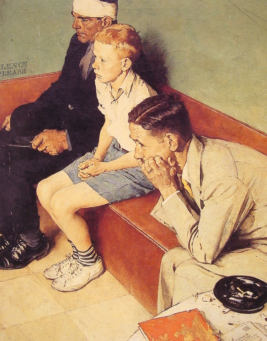 The Waiting Room (1937) - Norman Rockwell Tablo
