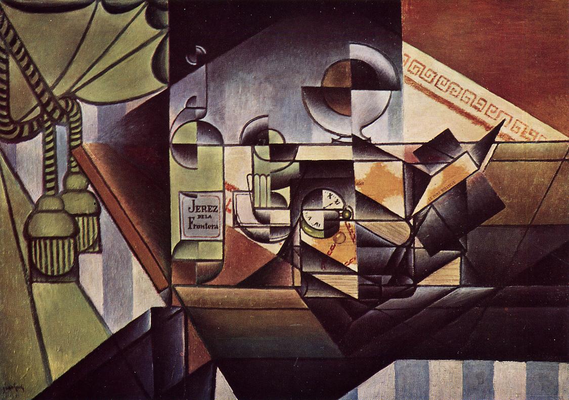 The Watch (The Sherry Bottle) (1912) - Juan Gris Tablo