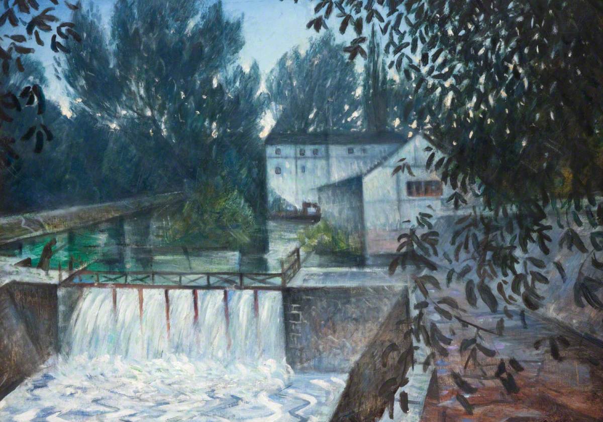 The Weir, Charenton (1900) - C. R. W. Nevinson Tablo