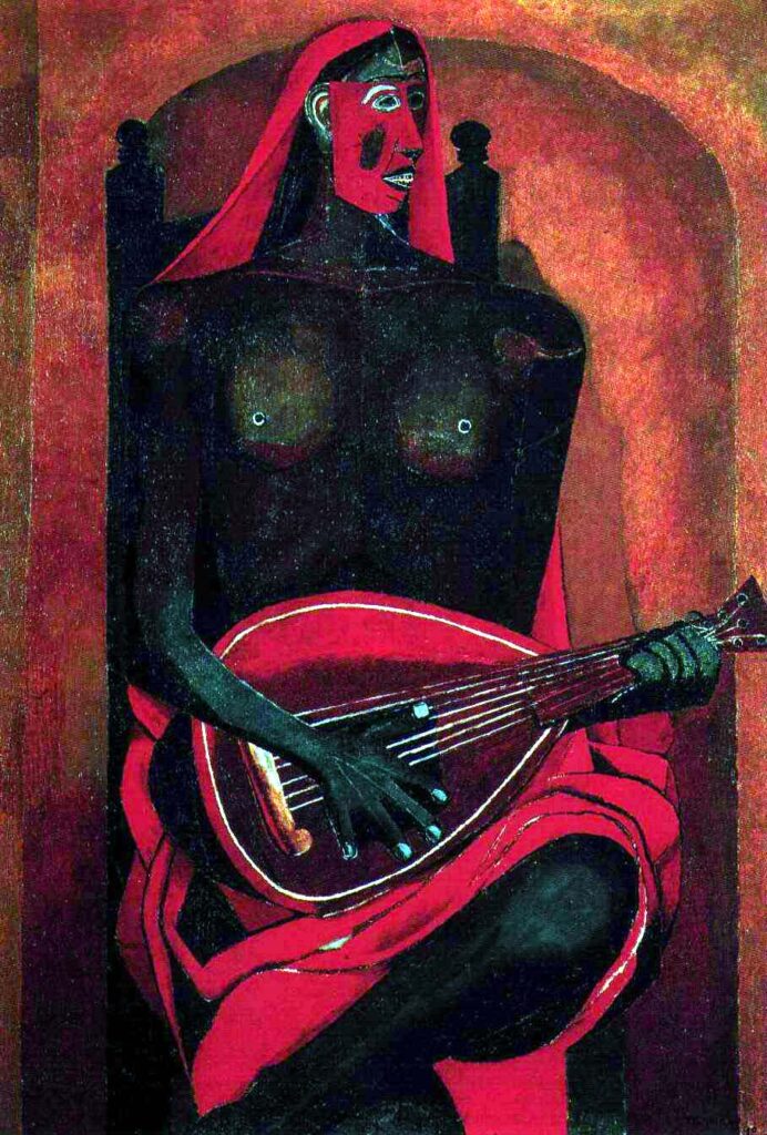 The Woman with Red Mask (1940) - Rufino Tamayo Tablo