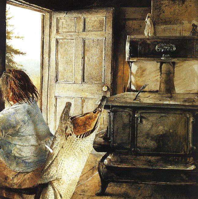 The Wood Stove - Andrew Wyeth Tablo