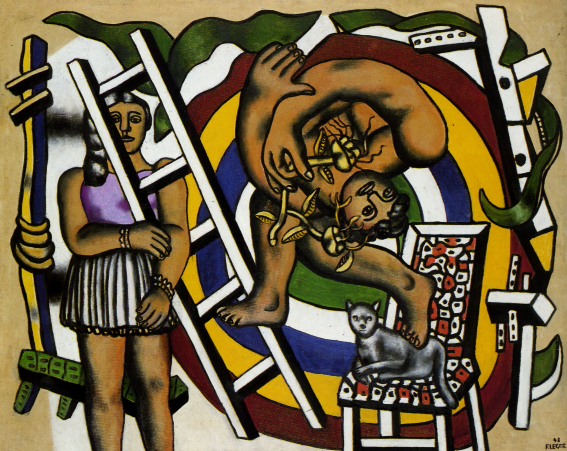 The acrobat and his partner (1948) - Fernand Léger Tablo