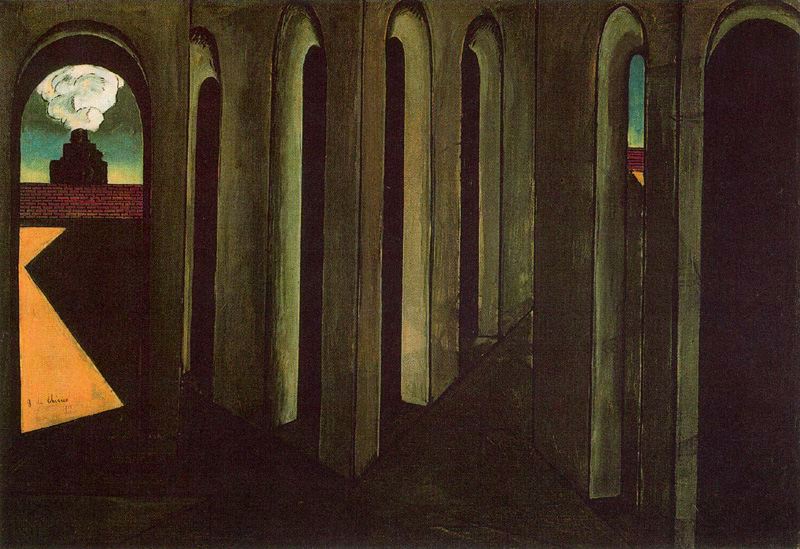 The anxious journey (1913) – Giorgio de Chirico Tablo