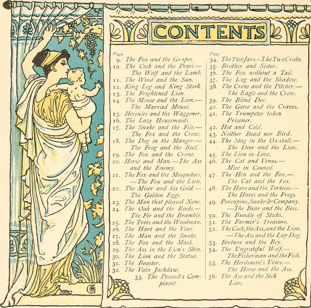 The baby's own Aesop (1887) - Walter Crane Tablo