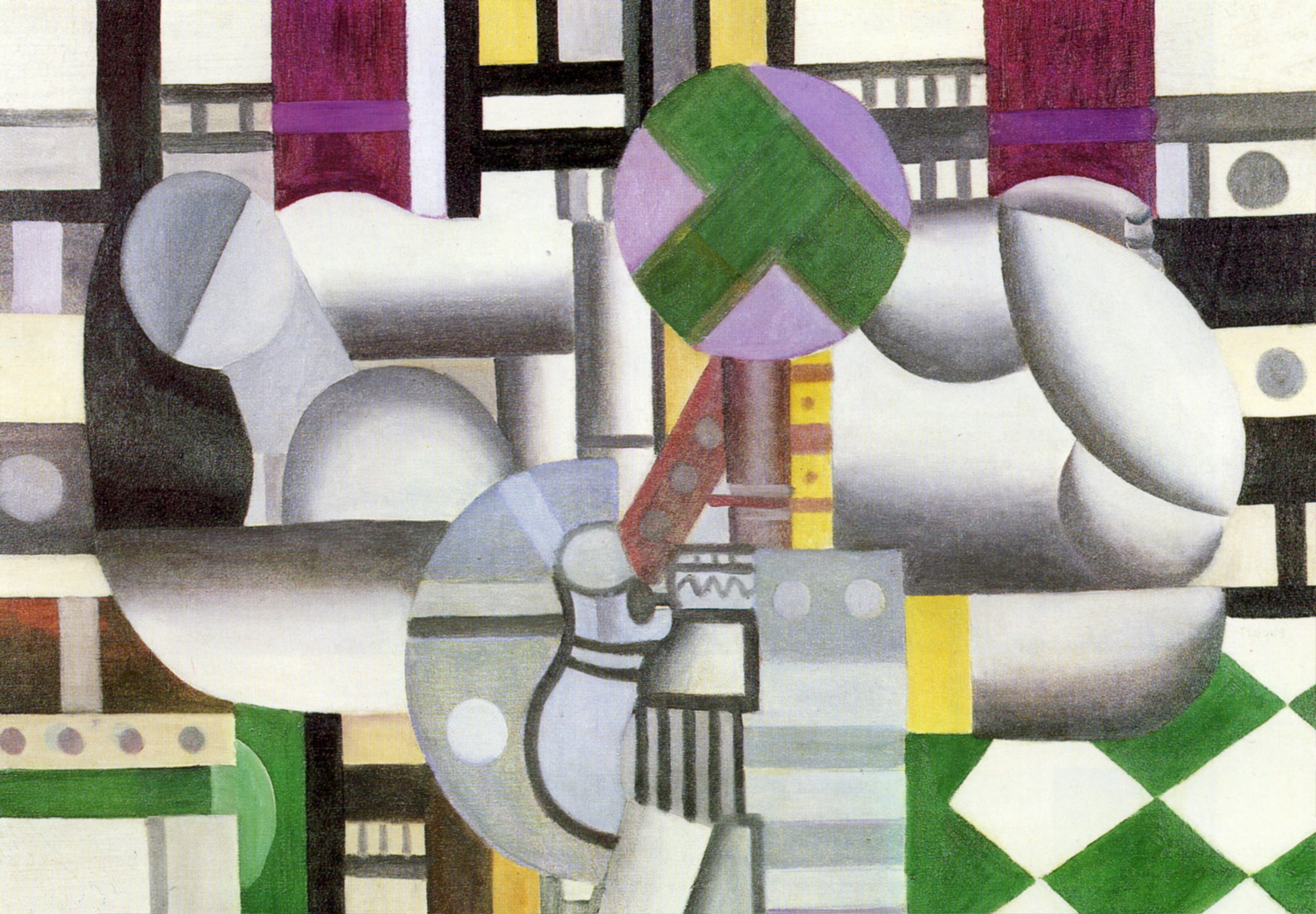 The birds in the landscape (1921) - Fernand Léger Tablo
