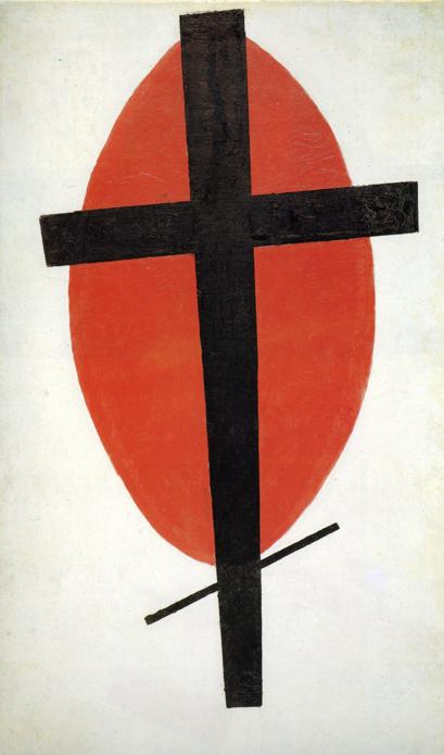 The black cross on a red oval (1921) - Kazimir Malevich Tablo