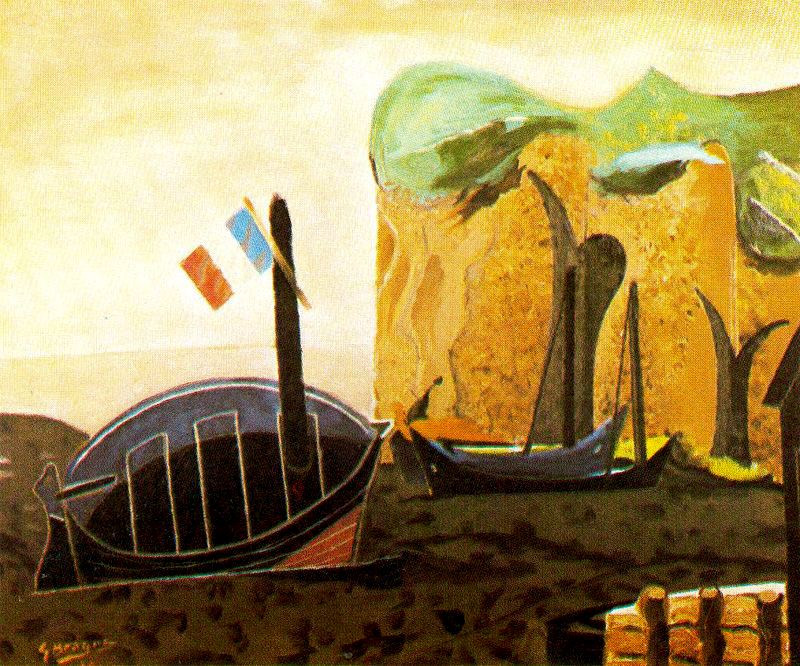 The boat of the flag - Georges Braque Tablo