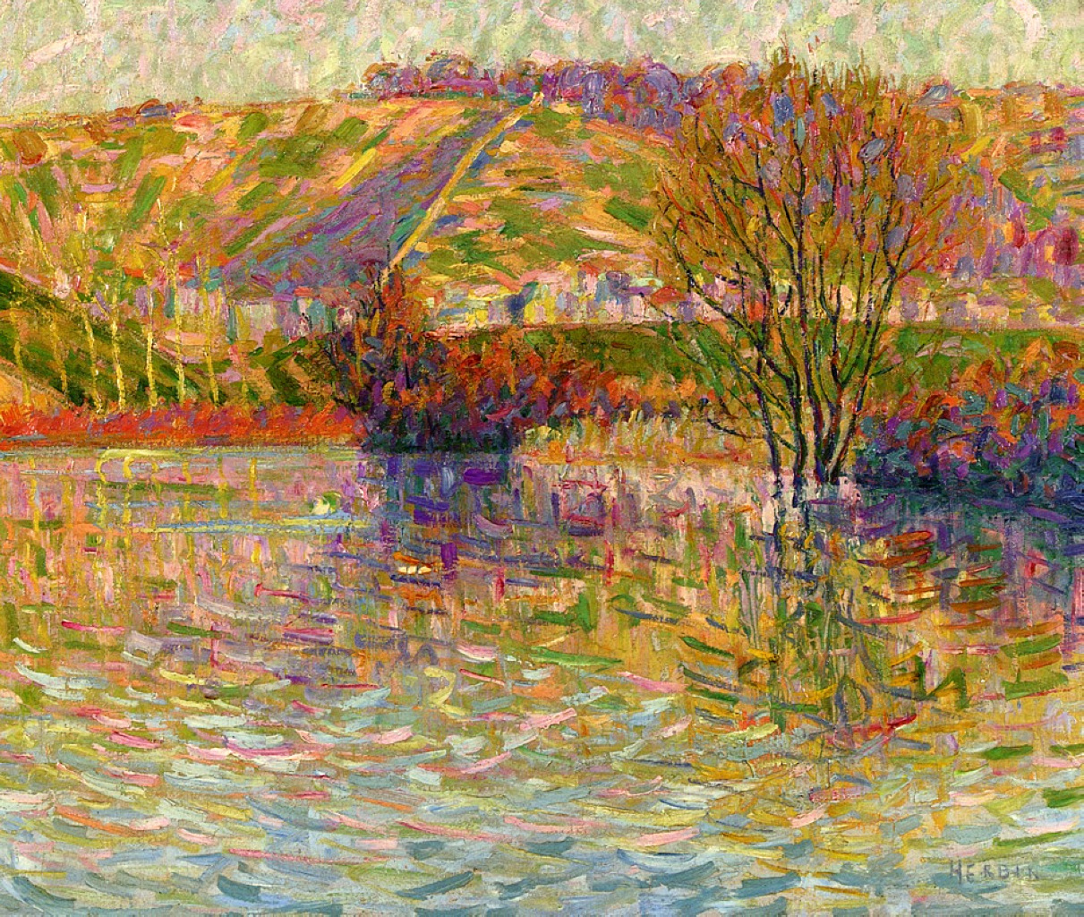 The coast at Haute Isle (1906) - Auguste Herbin Tablo