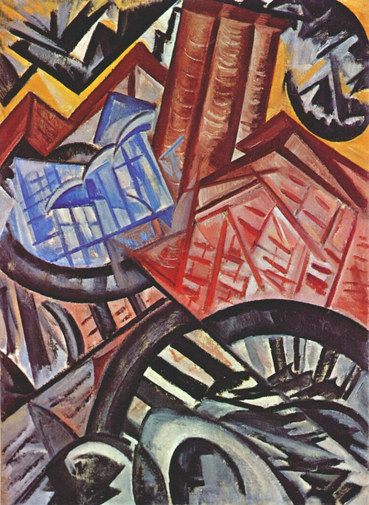 The factory and the bridge (1913) - Olga Rozanova Tablo