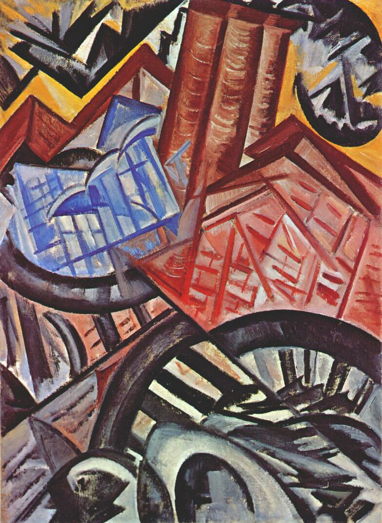 The factory and the bridge (1913) - Olga Rozanova Tablo