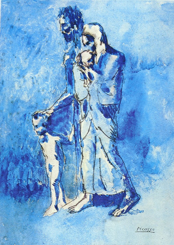The family of blind man (1903) - Pablo Picasso Tablo
