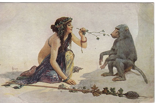 The girl with monkey – Sergey Solomko Tablo