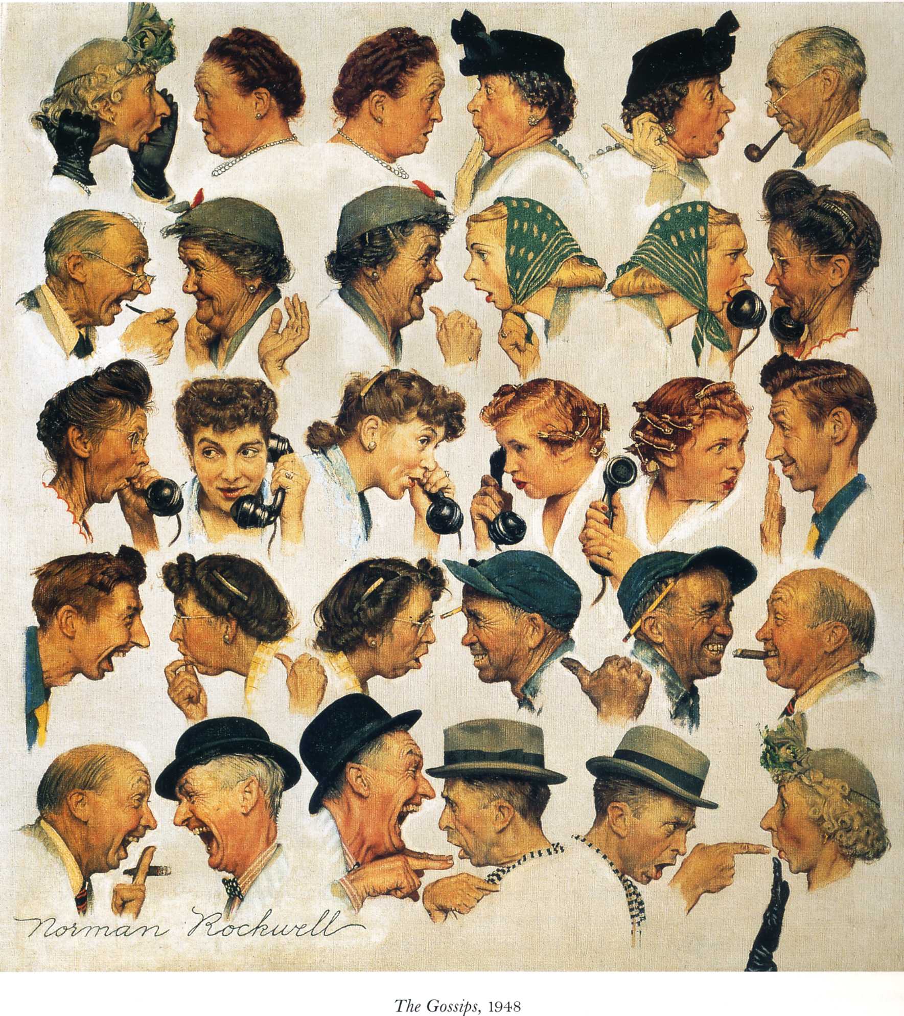 The gossips (1948) - Norman Rockwell Tablo