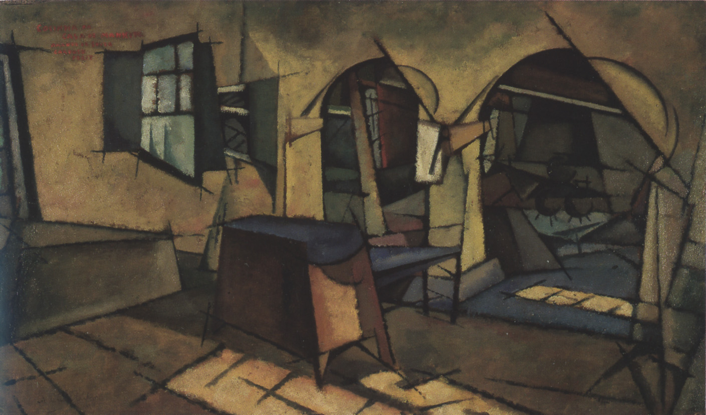 The kitchen in the house Manhaus (1913) - Amadeo de Souza-Cardoso Tablo
