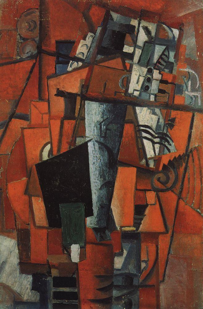 The lady at the piano (1913) - Kazimir Malevich Tablo