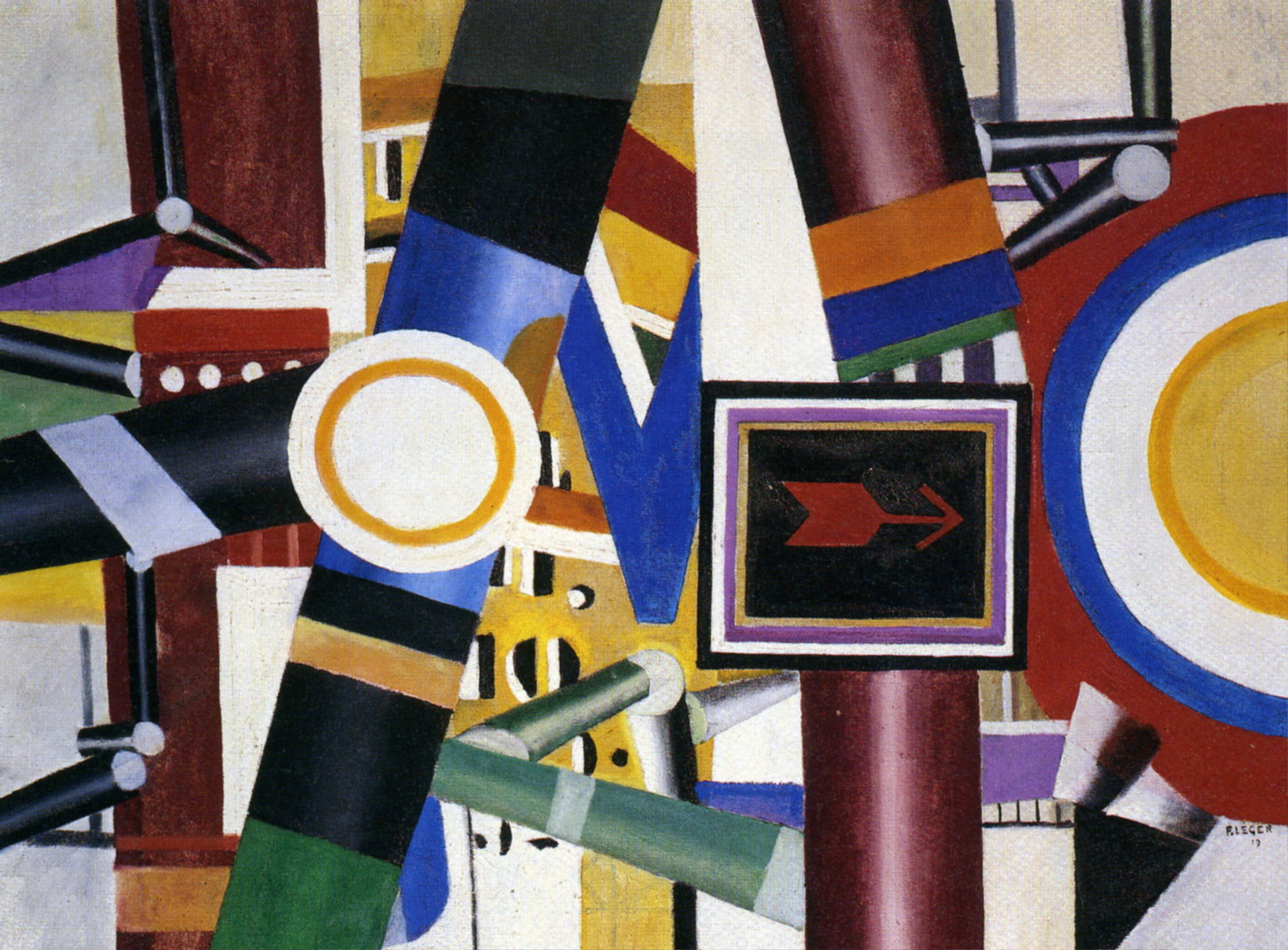The level crossing (final state) (1919) - Fernand Léger Tablo