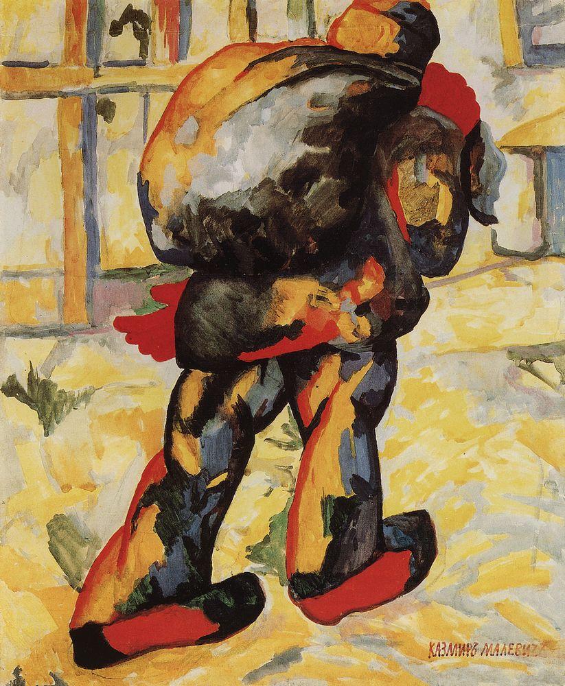 The man with the bag - Kazimir Malevich Tablo